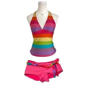 So Clothing Wear It declare It Size XS Vintage Y2K Tankini Set With Halter Top